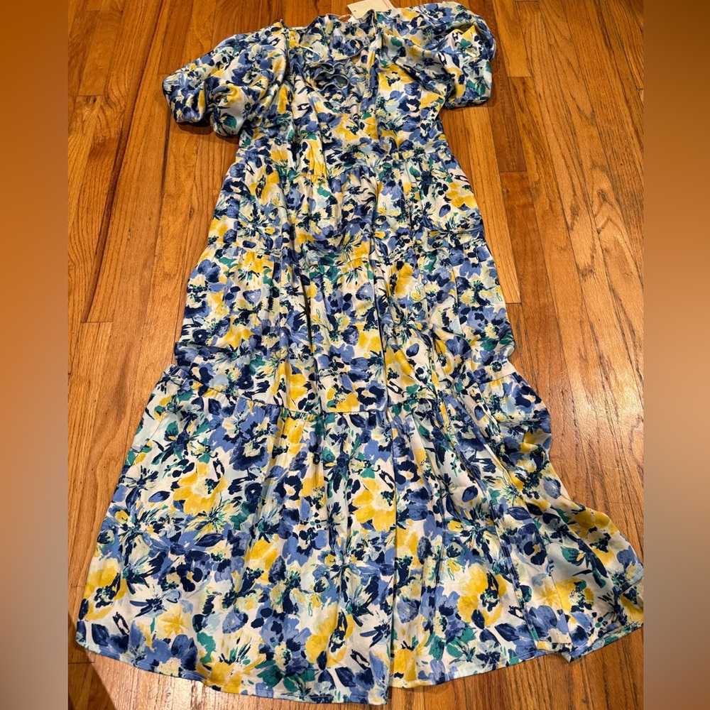 Monsoon Floral Maxi Dress - Blue and Yellow